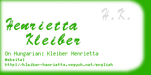 henrietta kleiber business card